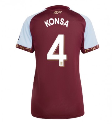 Aston Villa Ezri Konsa #4 Hjemmebanetrøje Dame 2025-26 Kortærmet